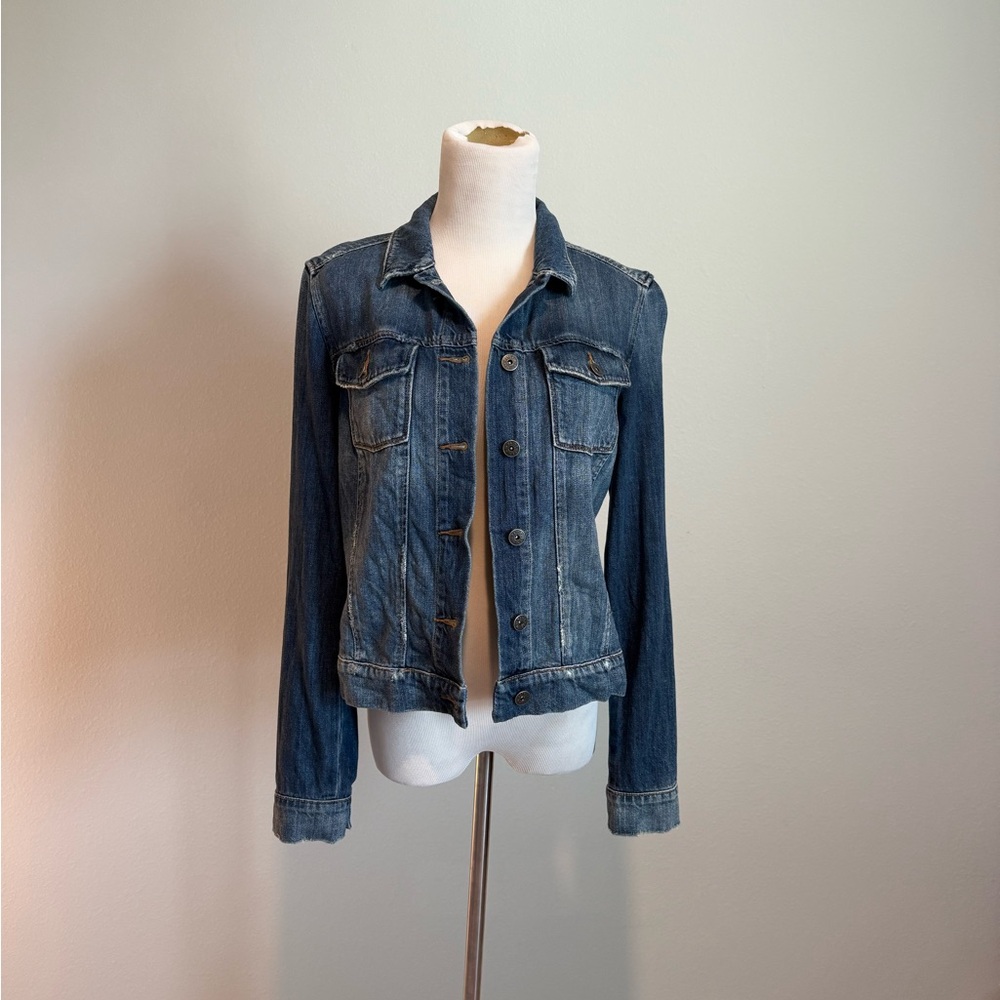 PAIGE Aveline distressed denim jacket. Size S - Picture 4 of 9